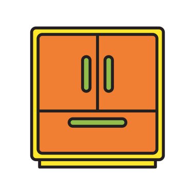 Buzdolabı simgesi vektör tasarımı şablonları basit ve modern konsept