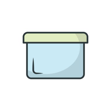 Gıda kabı kutusu ikonu vektör tasarımı şablonları basit ve modern konsept