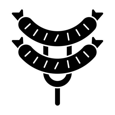 Sosis simgesi vektör tasarım şablonları basit ve modern konsept