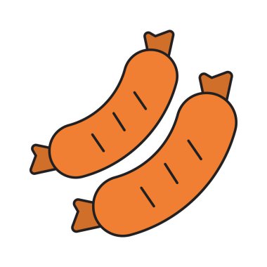 Sosis simgesi vektör tasarım şablonları basit ve modern konsept