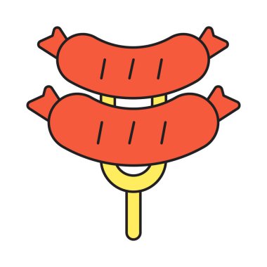 Sosis simgesi vektör tasarım şablonları basit ve modern konsept