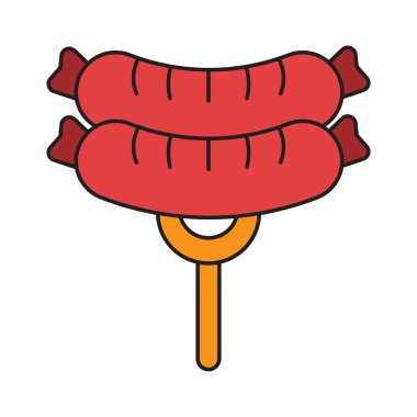 Sosis simgesi vektör tasarım şablonları basit ve modern konsept