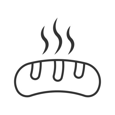 Beyaz arkaplanda izole edilmiş ekmek simgesi vektör tasarım şablonları