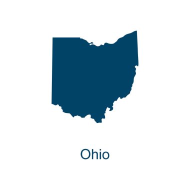 Ohio haritası vektör tasarım şablonları beyaz arkaplanda izole