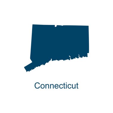 Connecticut harita vektör tasarım şablonları beyaz arkaplan üzerinde izole