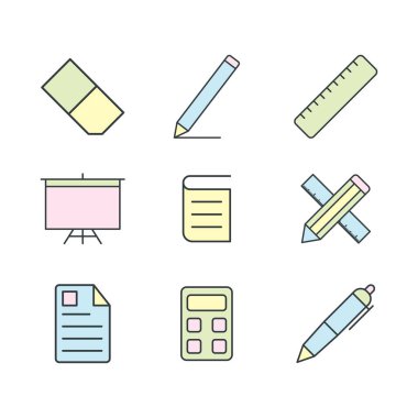 Kırtasiye simgesi vektör tasarım şablonları basit ve modern konsept