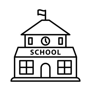 Okul Binası ikon vektör tasarımı şablonları basit ve modern konsept