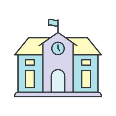 Okul Binası ikon vektör tasarımı şablonları basit ve modern konsept