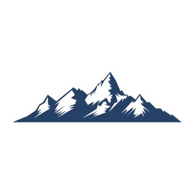 Beyaz arkaplanda izole edilmiş dağ logosu vektör dizayn şablonları