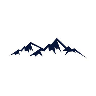 Beyaz arkaplanda izole edilmiş dağ logosu vektör dizayn şablonları