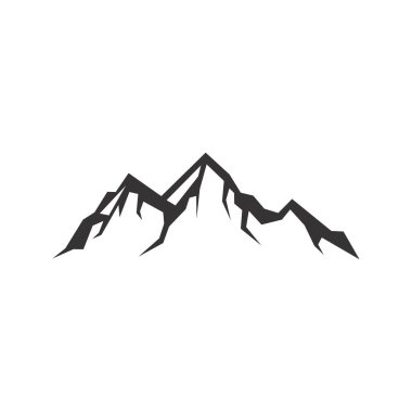 Beyaz arkaplanda izole edilmiş dağ logosu vektör dizayn şablonları
