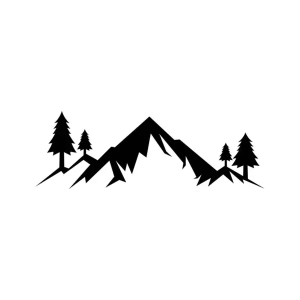 Mountain Logotyp Vektor Design Mallar Isolerade Vit Bakgrund Royaltyfria Stockvektorer