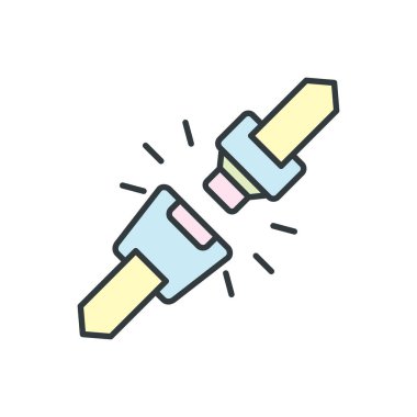 Otomobil Koltuğu Kemeri simgesi vektör tasarım şablonları basit ve modern konsept