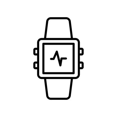 Akıllı saat simgesi vektör tasarımı şablonları beyaz arkaplanda izole edilmiş basit ve modern konsept