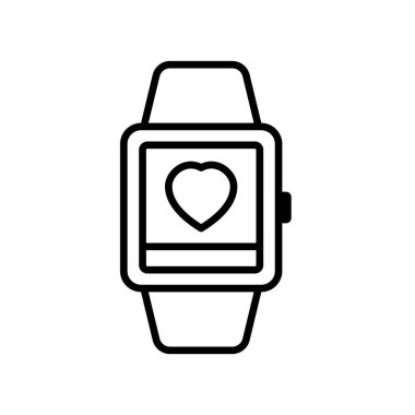 Akıllı saat simgesi vektör tasarımı şablonları beyaz arkaplanda izole edilmiş basit ve modern konsept