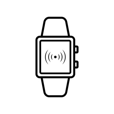 Akıllı saat simgesi vektör tasarımı şablonları beyaz arkaplanda izole edilmiş basit ve modern konsept