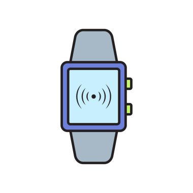 Akıllı saat simgesi vektör tasarımı şablonları beyaz arkaplanda izole edilmiş basit ve modern konsept