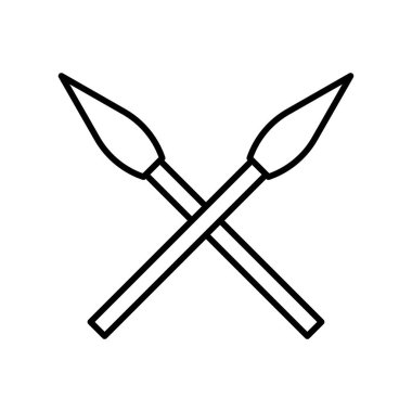 Mızrak simgesi tasarım şablonları basit ve modern konsept, beyaz arkaplan üzerinde izole