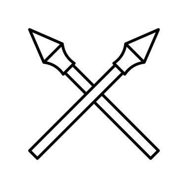 Mızrak simgesi tasarım şablonları basit ve modern konsept, beyaz arkaplan üzerinde izole