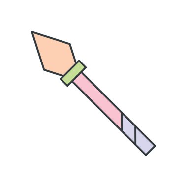 Mızrak simgesi tasarım şablonları basit ve modern konsept, beyaz arkaplan üzerinde izole