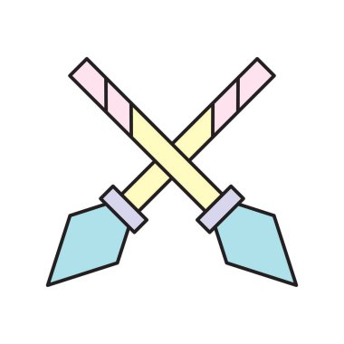 Mızrak simgesi tasarım şablonları basit ve modern konsept, beyaz arkaplan üzerinde izole