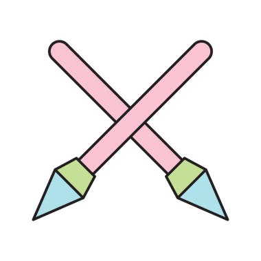 Mızrak simgesi tasarım şablonları basit ve modern konsept, beyaz arkaplan üzerinde izole