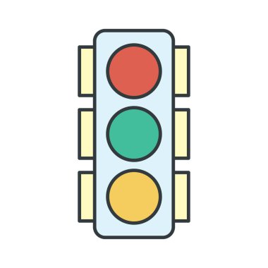 Trafik Işığı simgesi tasarım şablonları basit ve modern konsept, beyaz arkaplan üzerinde izole