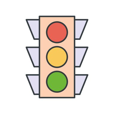 Trafik Işığı simgesi tasarım şablonları basit ve modern konsept, beyaz arkaplan üzerinde izole