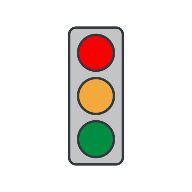 Trafik Işığı simgesi tasarım şablonları basit ve modern konsept, beyaz arkaplan üzerinde izole