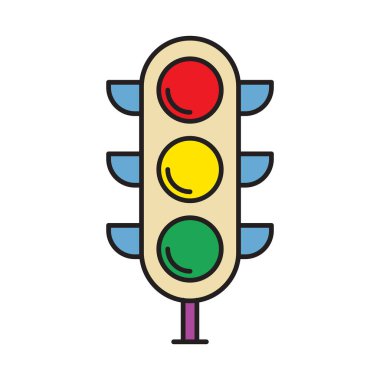 Trafik Işığı simgesi tasarım şablonları basit ve modern konsept, beyaz arkaplan üzerinde izole