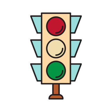 Trafik Işığı simgesi tasarım şablonları basit ve modern konsept, beyaz arkaplan üzerinde izole