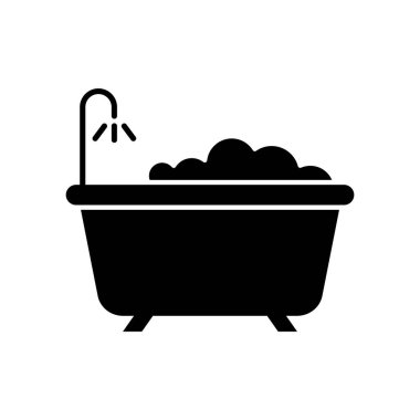 Küvet ikonu tasarım şablonları basit ve modern konsept, beyaz arkaplan üzerinde izole