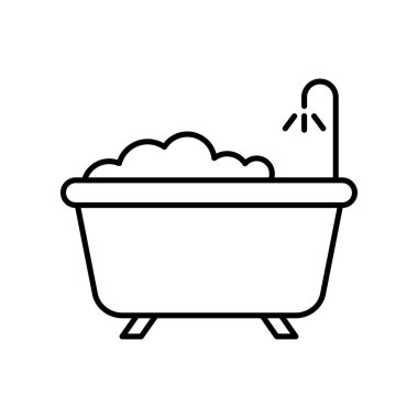 Küvet ikonu tasarım şablonları basit ve modern konsept, beyaz arkaplan üzerinde izole