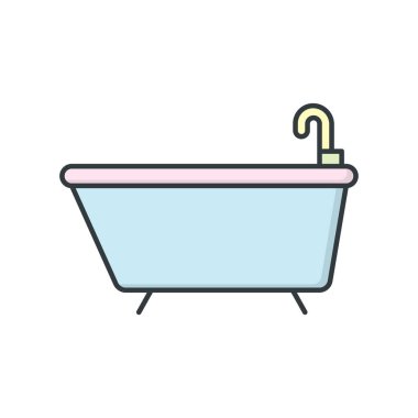 Küvet ikonu tasarım şablonları basit ve modern konsept, beyaz arkaplan üzerinde izole