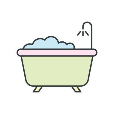 Küvet ikonu tasarım şablonları basit ve modern konsept, beyaz arkaplan üzerinde izole