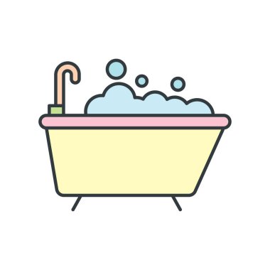 Küvet ikonu tasarım şablonları basit ve modern konsept, beyaz arkaplan üzerinde izole