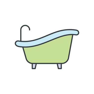 Küvet ikonu tasarım şablonları basit ve modern konsept, beyaz arkaplan üzerinde izole