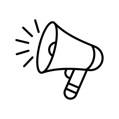 Megafon ikon vektör tasarım şablonları basit ve modern, beyaz arkaplanda izole