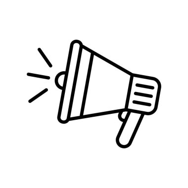 Megafon ikon vektör tasarım şablonları basit ve modern, beyaz arkaplanda izole