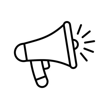 Megafon ikon vektör tasarım şablonları basit ve modern, beyaz arkaplanda izole