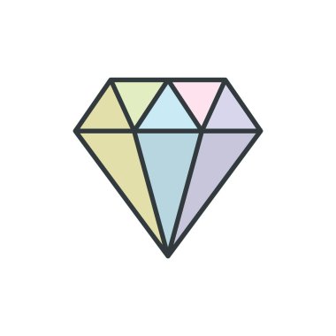 Elmas simgesi tasarım şablonları basit ve modern konsept, beyaz arkaplan üzerinde izole