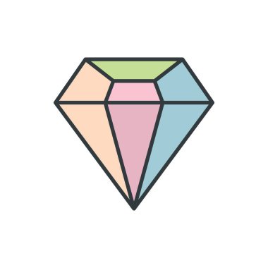 Elmas simgesi tasarım şablonları basit ve modern konsept, beyaz arkaplan üzerinde izole