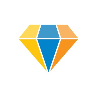 Elmas simgesi tasarım şablonları basit ve modern konsept, beyaz arkaplan üzerinde izole