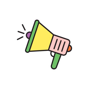 Megafon ikon vektör tasarım şablonları basit ve modern, beyaz arkaplanda izole