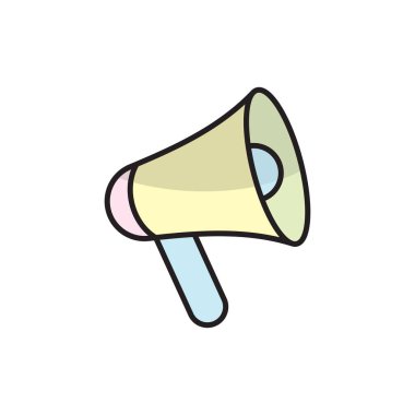 Megafon ikon vektör tasarım şablonları basit ve modern, beyaz arkaplanda izole