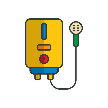 Su ısıtıcısı simgesi vektör tasarım şablonları basit ve modern konsept, beyaz arkaplan üzerinde izole