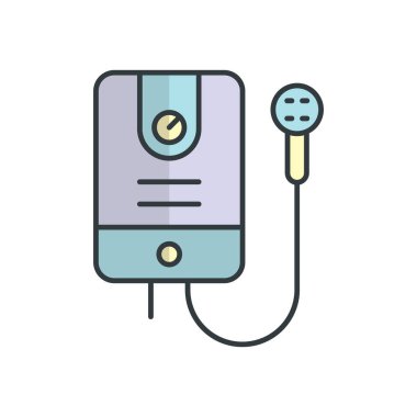 Su ısıtıcısı simgesi vektör tasarım şablonları basit ve modern konsept, beyaz arkaplan üzerinde izole