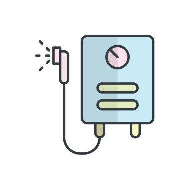 Su ısıtıcısı simgesi vektör tasarım şablonları basit ve modern konsept, beyaz arkaplan üzerinde izole