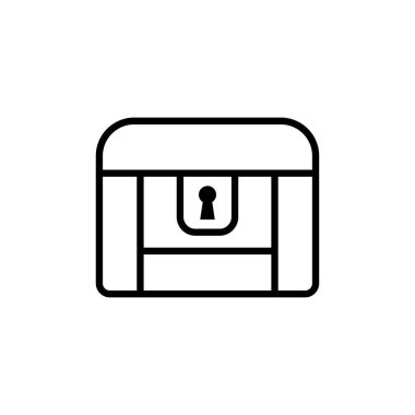 Hazine sandığı simgesi vektör tasarımı basit ve modern konsept