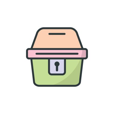 Hazine sandığı simgesi vektör tasarımı basit ve modern konsept